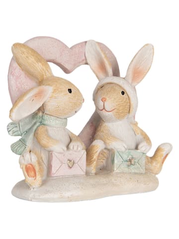 Clayre & Eef Dekoracja w kolorze beżowo-jasnoróżowym - 11 x 9 x 6 cm