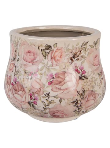 Clayre & Eef Blumentopf in Creme/ Rosa - (H)17 x Ø 21 cm