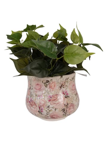 Clayre & Eef Blumentopf in Creme/ Rosa - (H)17 x Ø 21 cm