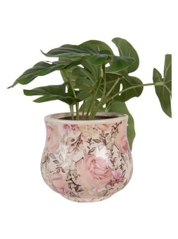 Clayre & Eef Bloempot crème/lichtroze - (H)13 x Ø 15 cm