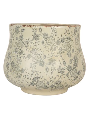 Clayre & Eef Doniczka w kolorze kremowym - wys. 17 x Ø 21 cm