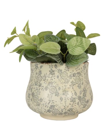Clayre & Eef Blumentopf in Creme - (H)17 x Ø 21 cm