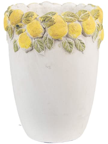 Clayre & Eef Doniczka w kolorze złoto-białym - wys. 17 x Ø 13 cm