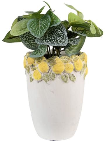 Clayre & Eef Blumentopf in Weiß/ Gold - (H)17 x  Ø 13 cm