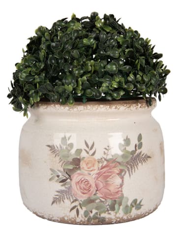 Clayre & Eef Blumentopf in Beige/ Rosa - (H)15 x Ø 20 cm