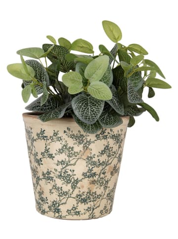 Clayre & Eef Bloempot crème/groen - (H)20 x Ø 21 cm