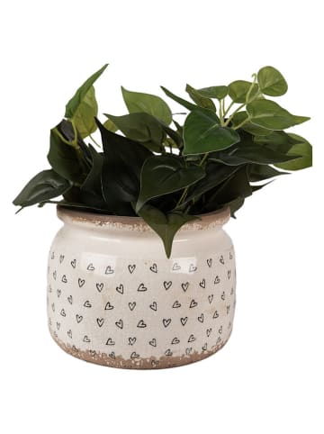 Clayre & Eef Blumentopf in Creme/ Schwarz - (H)15 x Ø 20 cm