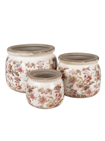 Clayre & Eef Blumentopf in Beige - (H)15 x Ø 20 cm