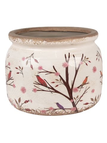 Clayre & Eef Doniczka w kolorze beżowym - wys. 15 x Ø 20 cm