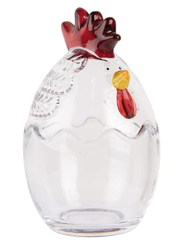 Clayre & Eef Voorraadglas transparant/rood - (H)17 x Ø 10 cm