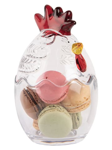 Clayre & Eef Słoik w kolorze czerwonym - wys. 17 x Ø 10 cm