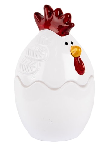 Clayre & Eef Voorraadglas wit/rood - (H)9 x Ø 6 cm