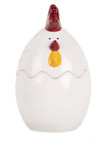 Clayre & Eef Vorratsglas in Weiß/ Rot - (H)14 x Ø 8 cm