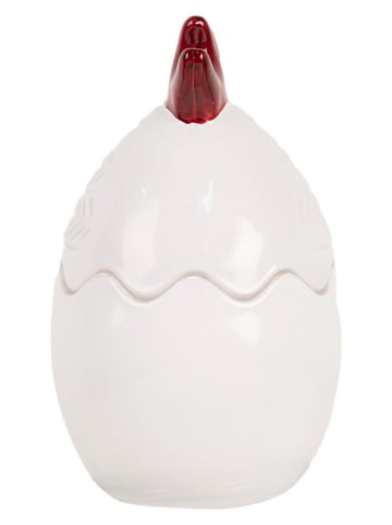 Clayre & Eef Voorraadglas wit/rood - (H)14 x Ø 8 cm