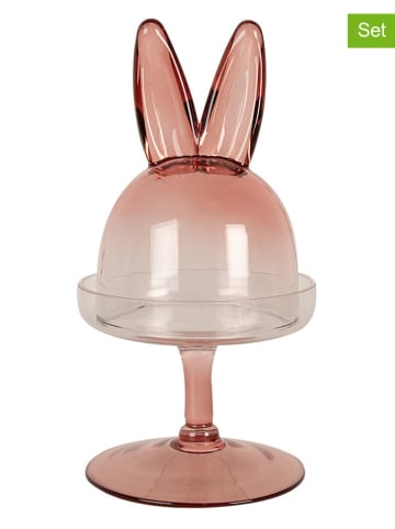 Clayre & Eef 2-delige servierset lichtroze - Ø 12 cm x (H)23 cm