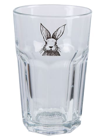 Clayre & Eef Trinkglas transparant/zwart - 300 ml