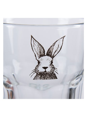 Clayre & Eef Trinkglas in Transparent/ Schwarz - 300 ml