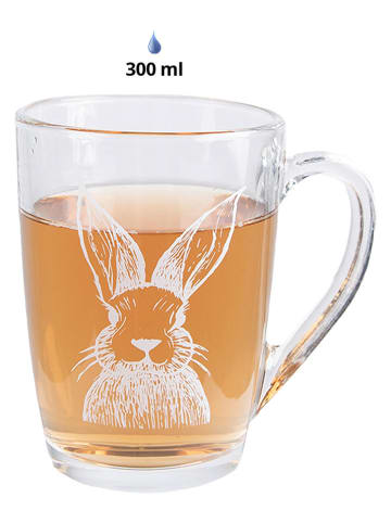 Clayre & Eef 2er-Set: Teegläser in Transparent/ Weiß - 300 ml