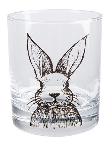 Clayre & Eef Trinkglas in Transparent/ Schwarz - 300 ml