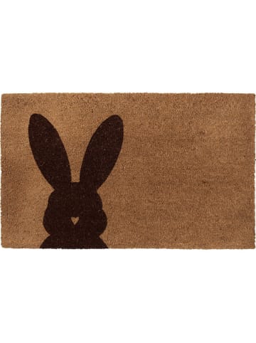 Clayre & Eef Kokos-deurmat lichtbruin/zwart - (L)75 x (B)45 cm