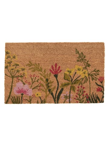 Clayre & Eef Kokos-Fußmatte in Hellbraun/ Khaki - (L)75 x (B)45 cm