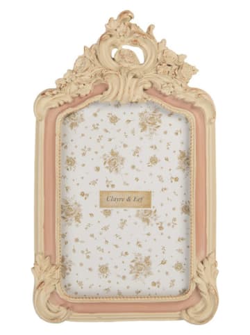Clayre & Eef Ramka w kolorze beżowo-jasnoróżowym na zdjęcia - 13 x 23 cm