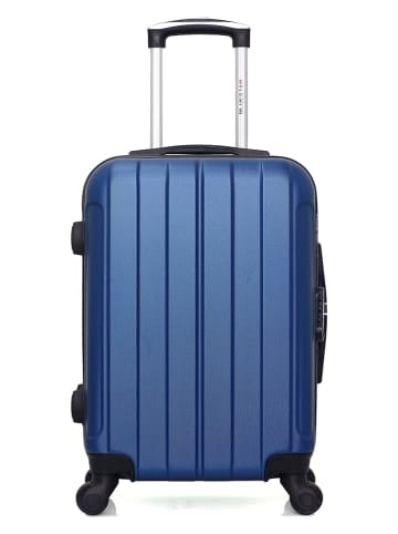 BlueStar Hardcase-trolley "Napoli" blauw - (B)35 x (H)55 x (D)21 cm
