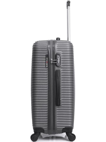 BlueStar Hardcase-trolley "London" donkergrijs - (B)41 x (H)60 x (D)26 cm