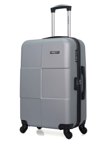 BlueStar Hardcase-trolley "Miami" zilverkleurig - (B)41 x (H)65 x (D)26 cm