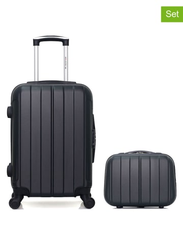 BlueStar 2-delige hardcase-trolleyset "Napoli" zwart