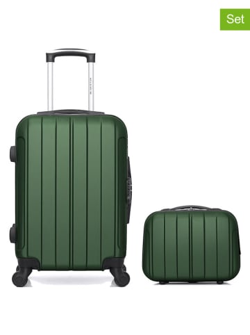 BlueStar 2tlg. Hardcase-Trolleyset "Napoli"  in Grün