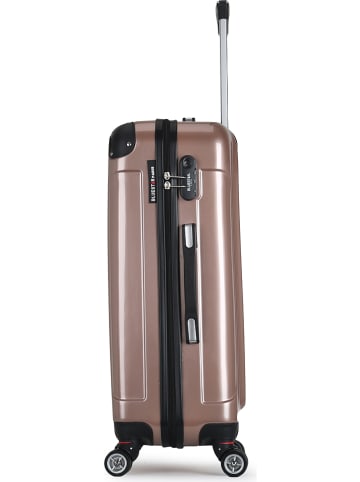 BlueStar Hardcase-Trolley "Tunis" in Roségold - (B)47 x (H)75 x (T)29 cm