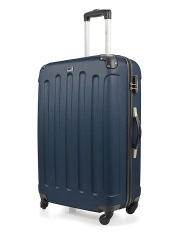 BlueStar Hardcase-trolley "Madrid" donkerblauw - (B)47 x (H)75 x (D)28 cm