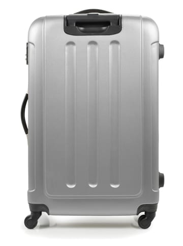 BlueStar Hardcase-Trolley "Madrid" in Silber - (B)47 x (H)75 x (T)28 cm