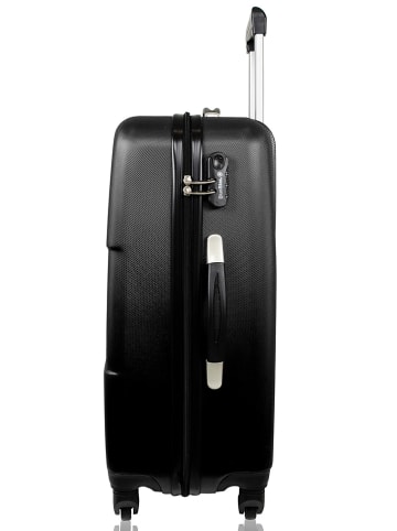 BlueStar Hardcase-Trolley "Miami" in Schwarz - (B)49 x (H)70 x (T)29 cm