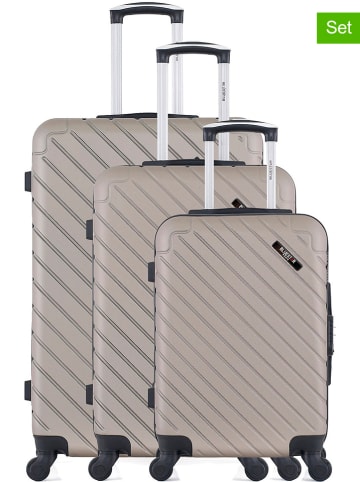BlueStar 3tlg. Hardcase-Trolleyset "Cite" in Beige