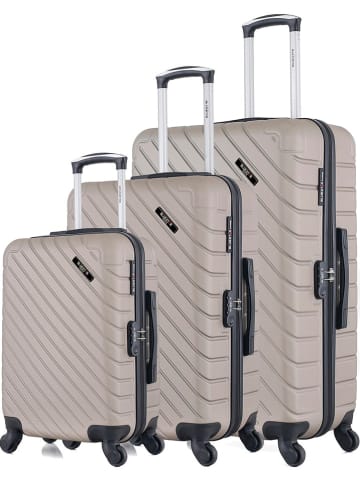 BlueStar 3-delige hardcase-trolleyset "Cite" beige