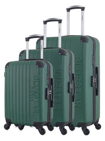 BlueStar 3-delige hardcase-trolleyset "Bucarest" groen