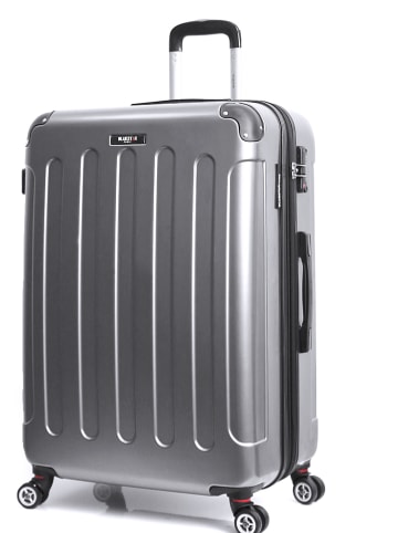 BlueStar 3-delige hardcase-trolleyset "Tunis" zilverkleurig