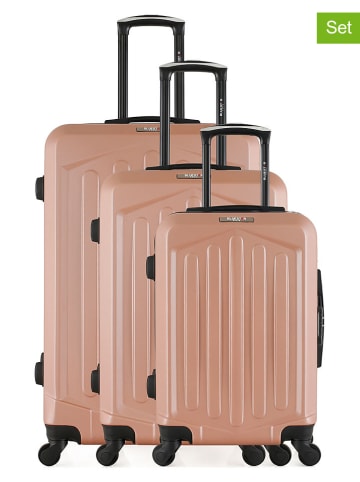BlueStar 3-delige hardcase-trolleyset "Hagen" lichtroze