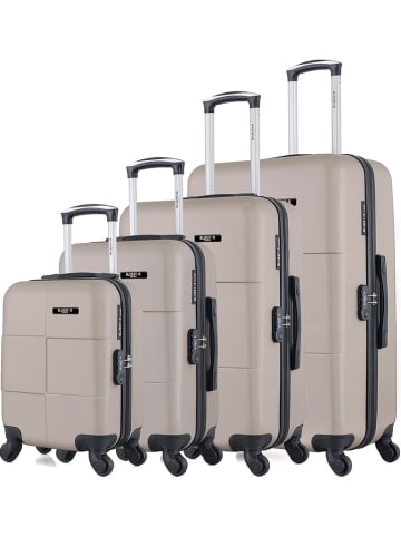 BlueStar 4-delige hardcase-trolleyset "Miami" beige