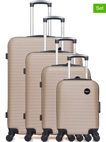 BlueStar 4tlg. Hardcase-Trolleyset "London" in Beige