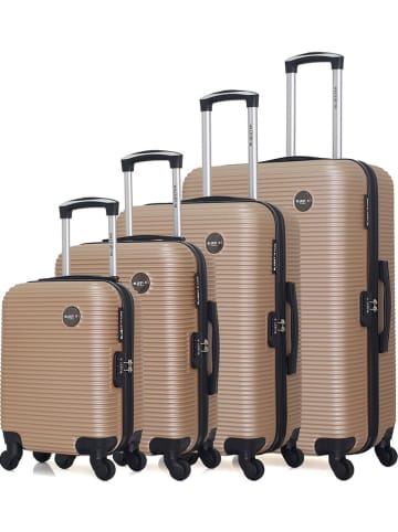 BlueStar 4-delige hardcase-trolleyset "London" beige
