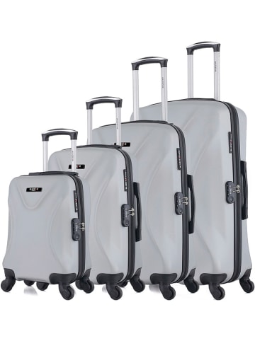 BlueStar 4-delige hardcase-trolleyset "Garibaldi" grijs