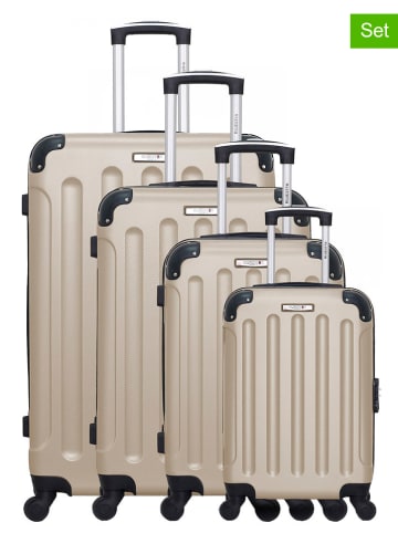BlueStar 4-delige hardcase-trolleyset "Madrid" beige