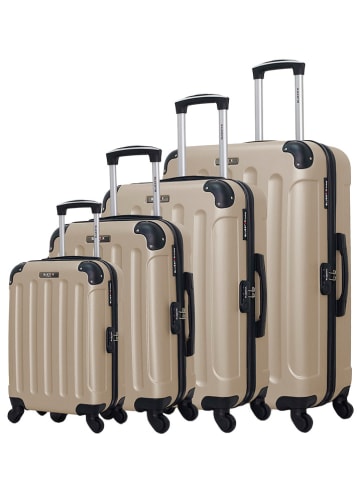 BlueStar 4tlg. Hardcase-Trolleyset "Madrid" in Beige