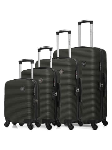 BlueStar 4-delige hardcase-trolleyset "London" zwart