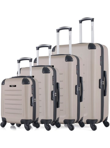 BlueStar 4-delige hardcase-trolleyset "Opera" beige