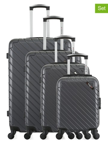 BlueStar 4tlg. Hardcase-Trolleyset "Cite" in Anthrazit