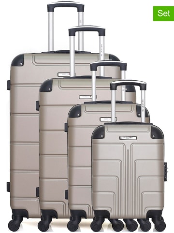 BlueStar 4tlg. Hardcase-Trolleyset "Ottawa" in Beige